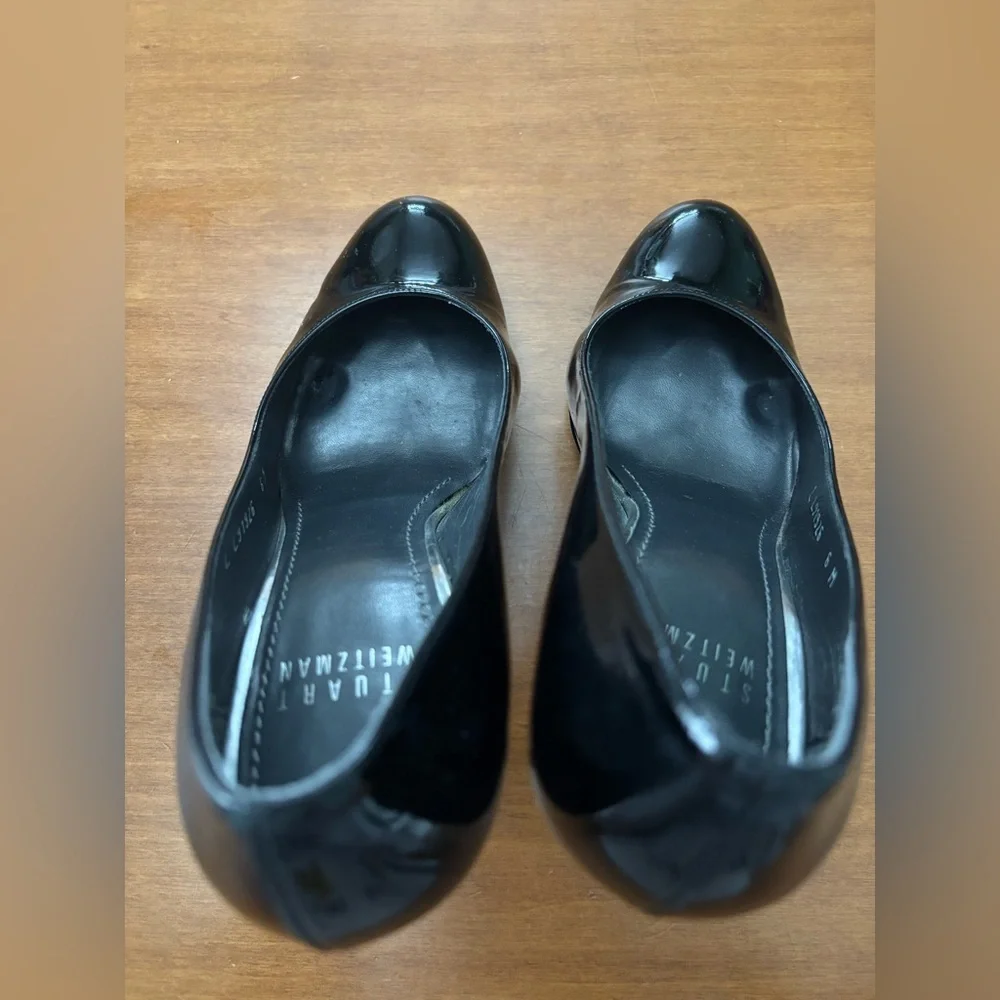 Stuart Weitzman Glossy Black Heels Size 6 - Picture 6 of 15